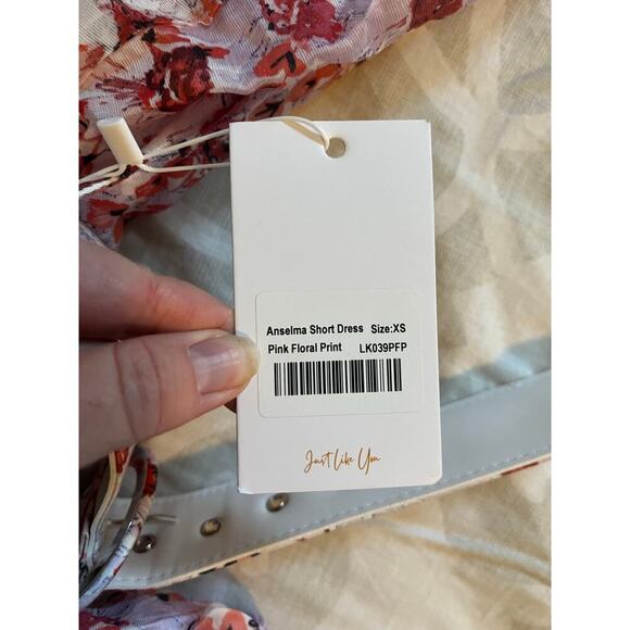 Lakeyo Anselma belted puff sleeve fit and flare mini Dress xs nwt - Picture 4 of 12